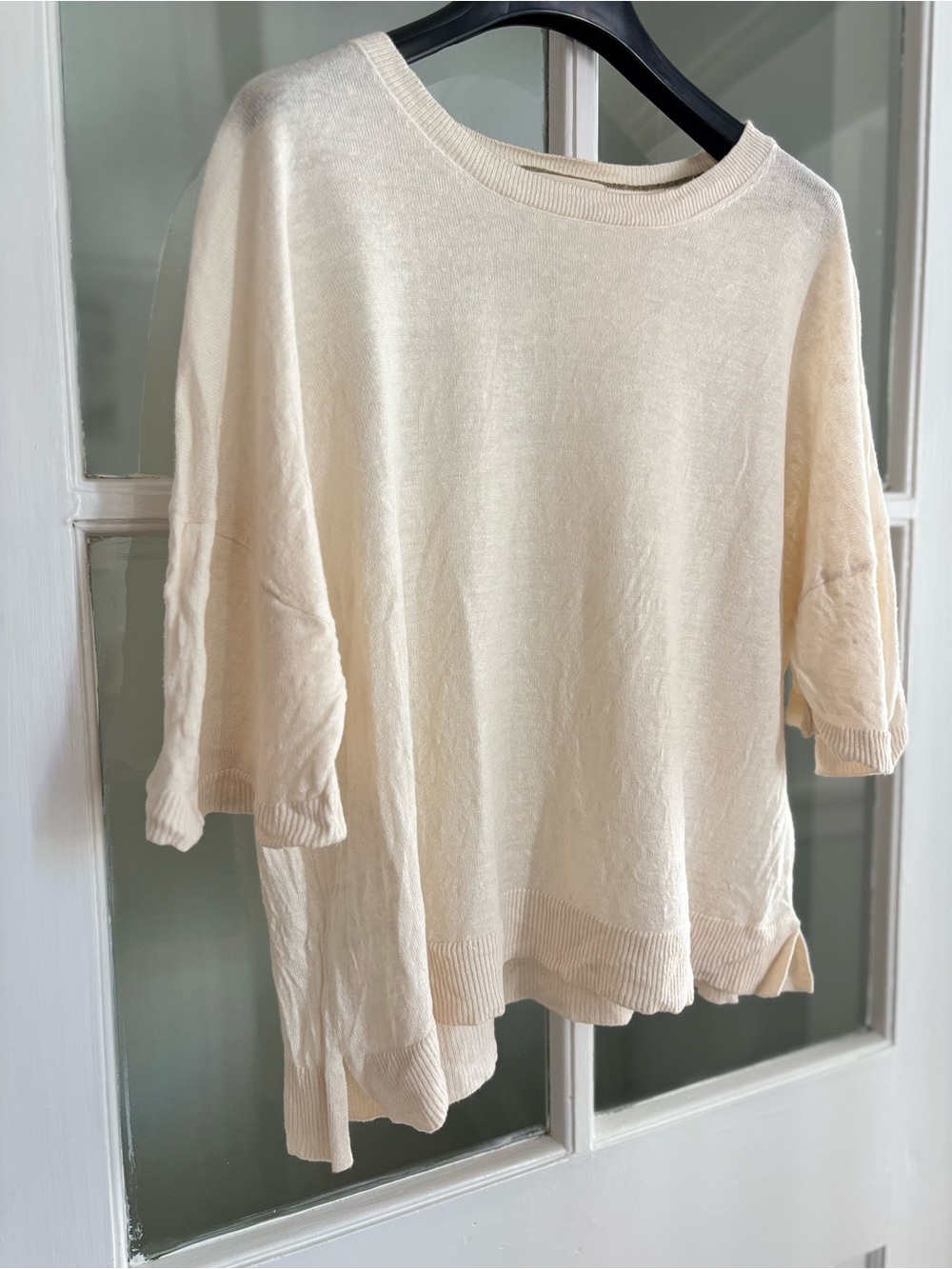 Boden Drop Shoulder Linen Shirt, Ivory, Size M